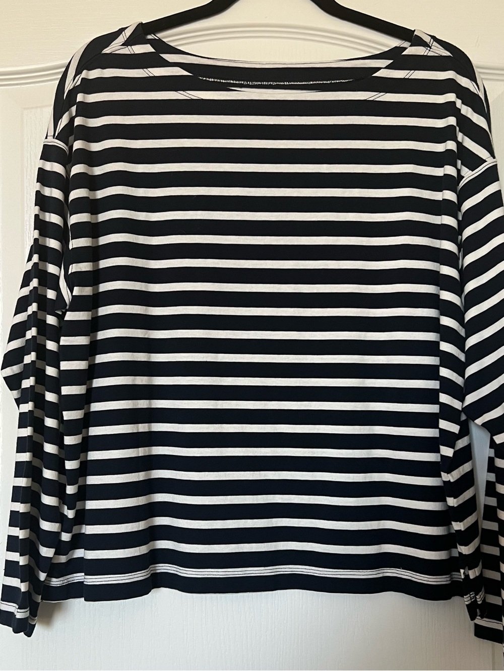 Striped Navy and White Long Sleeve Top